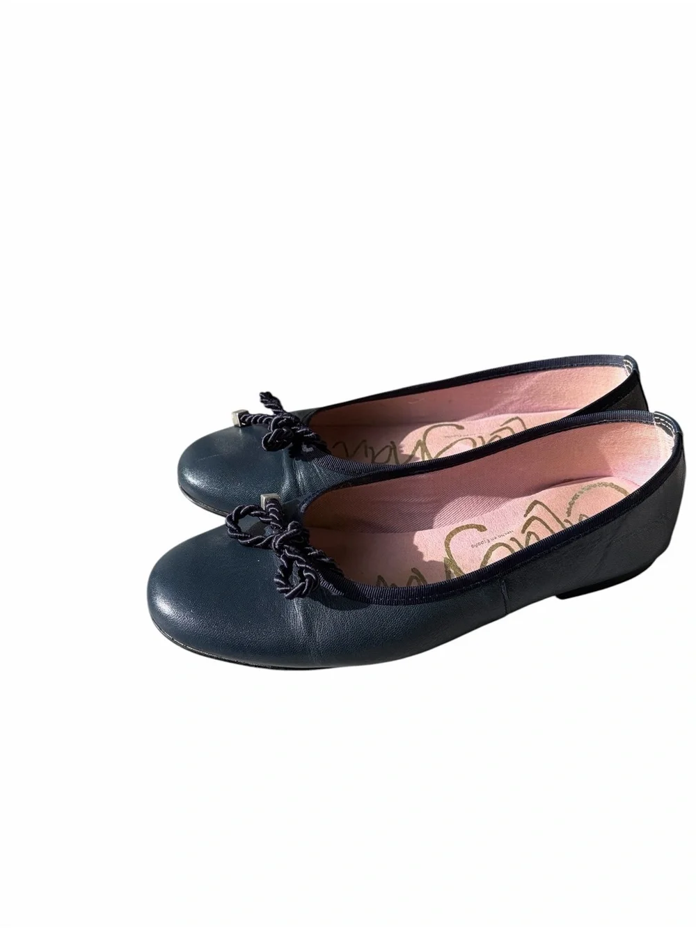 Callaghan navy leather ballet flat